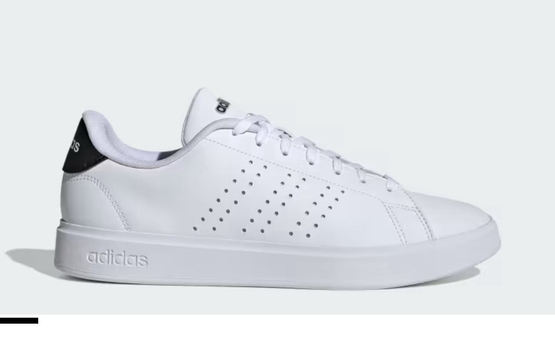 New adidas Advantage Men’s Low Top Leather Lace,Up Sneakers WhiteBlack,8.5 men’s