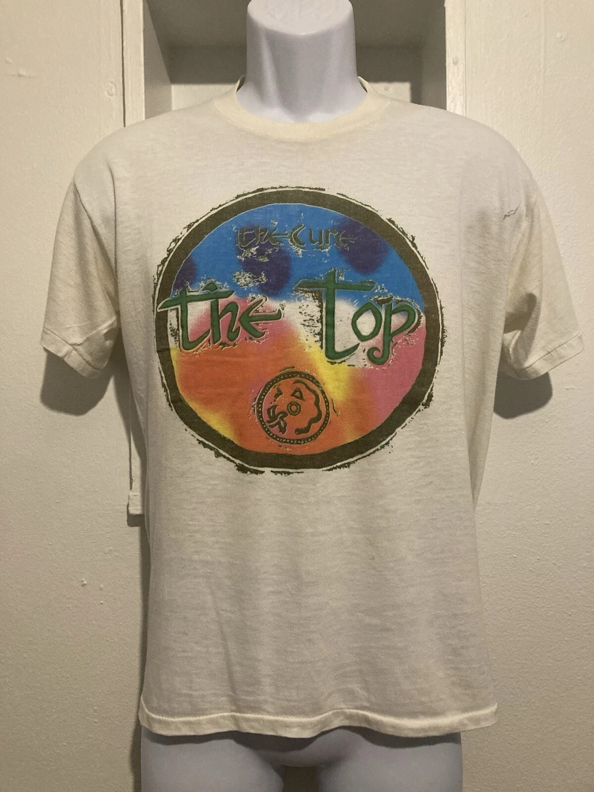 Vtg 80s 90s THE CURE T-Shirt White Robert Smith Goth Post Punk Band PA5596