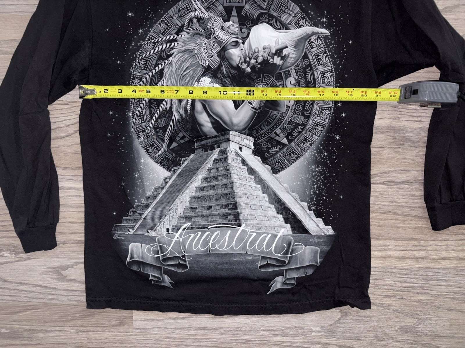 David Gonzales Ancestral Aztec Warrior Mayan Calendar T-Shirt Men’s Size (L)