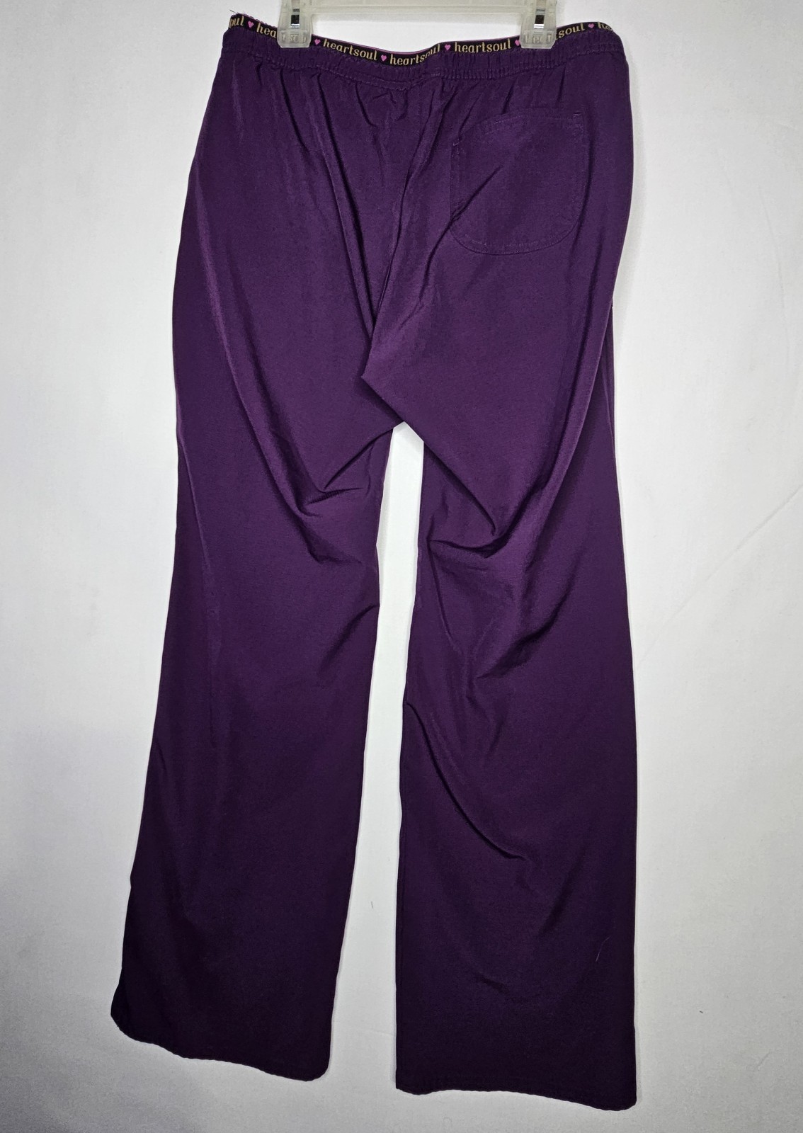 HeartSoul Scrubs Womens Medium Low Rise Stretch Pant 20110 EGPH Eggplant Purple