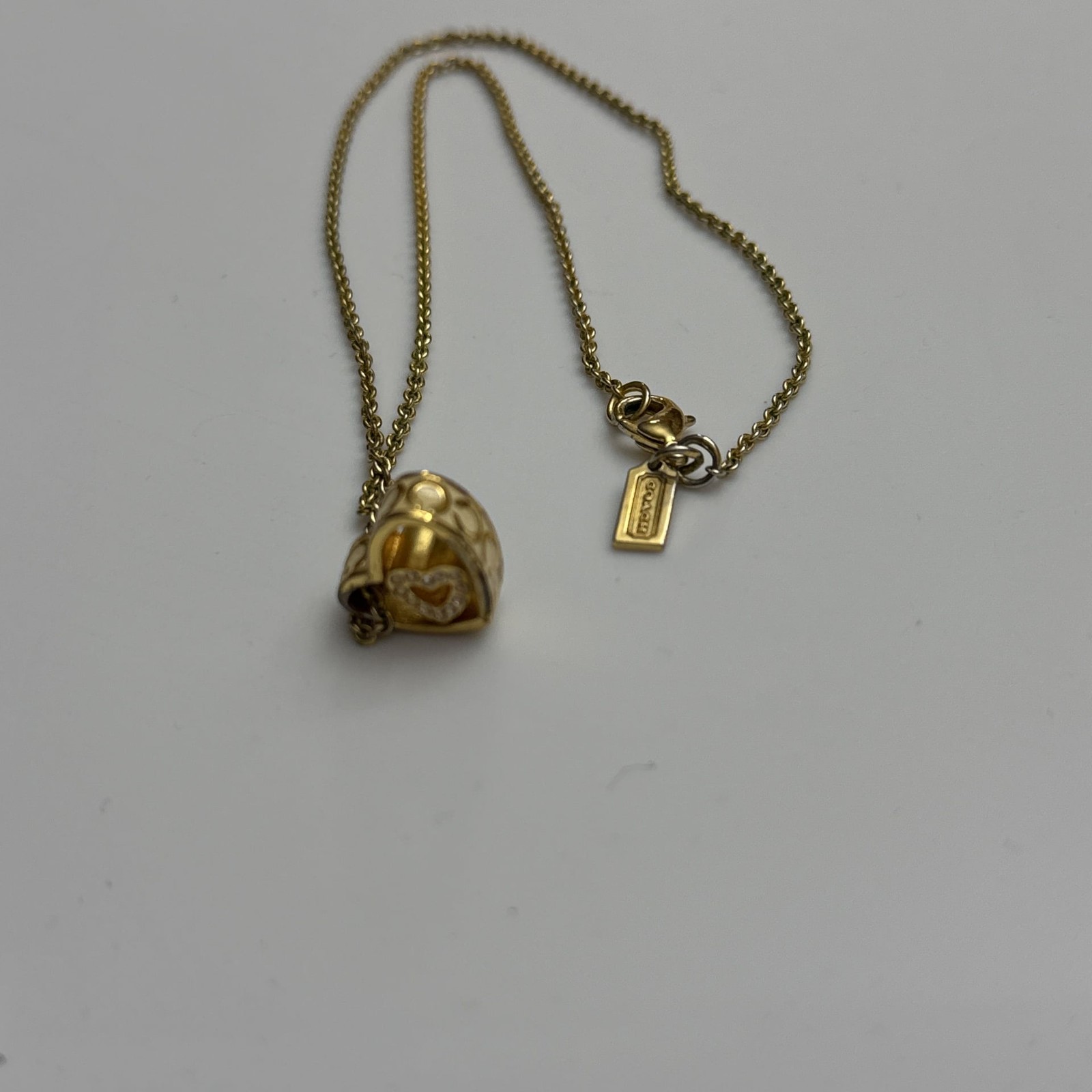 Coach Heart Gold Necklace Authentic