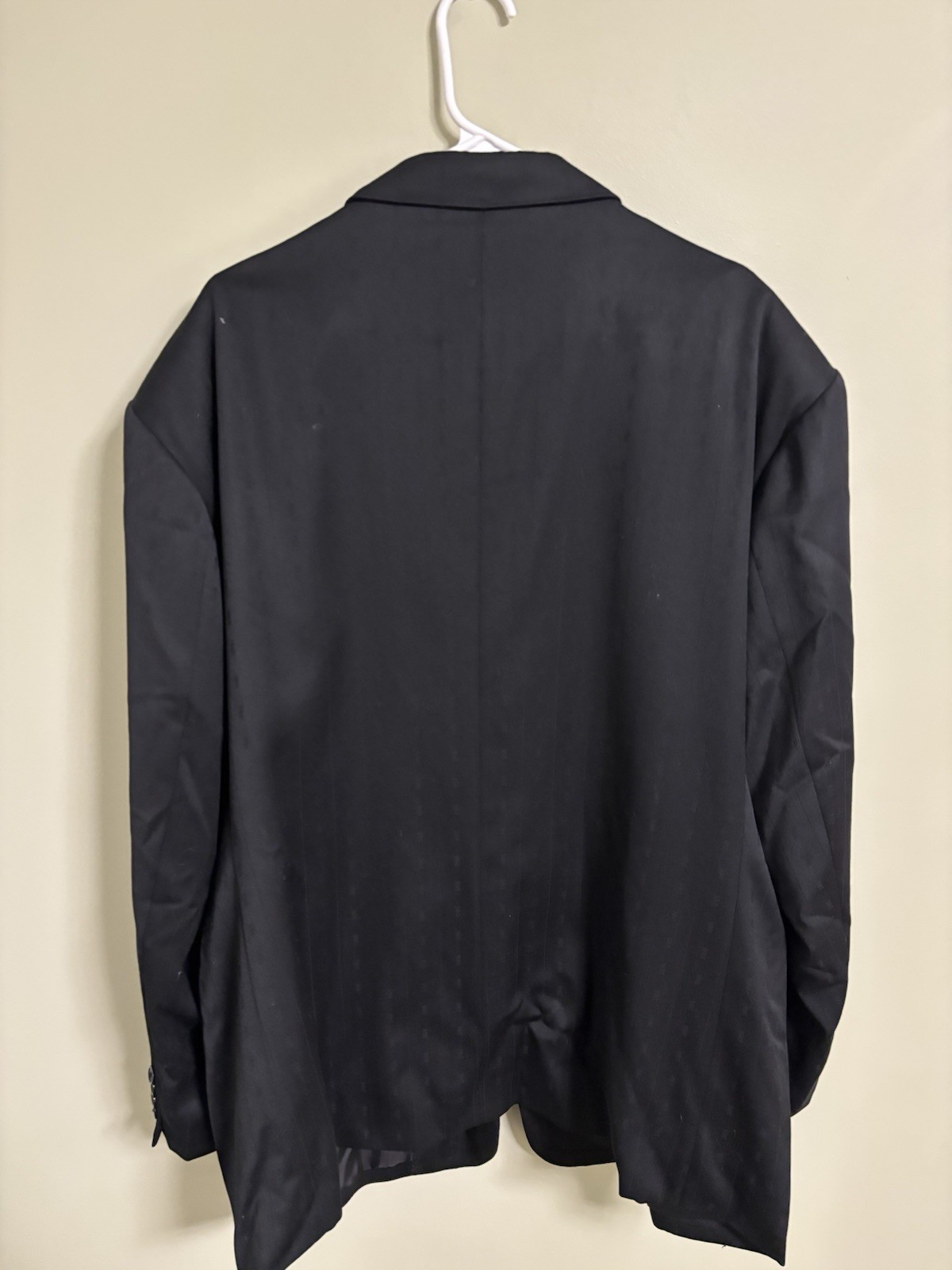 Custom Tailored Blazer Gianni Versache Fabric Black Wool Size 54 3 Button