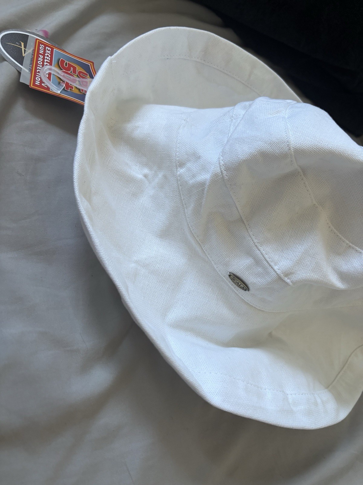 Scala White Bucket Hat One Size Adjustable UV Protection Outdoor Travel