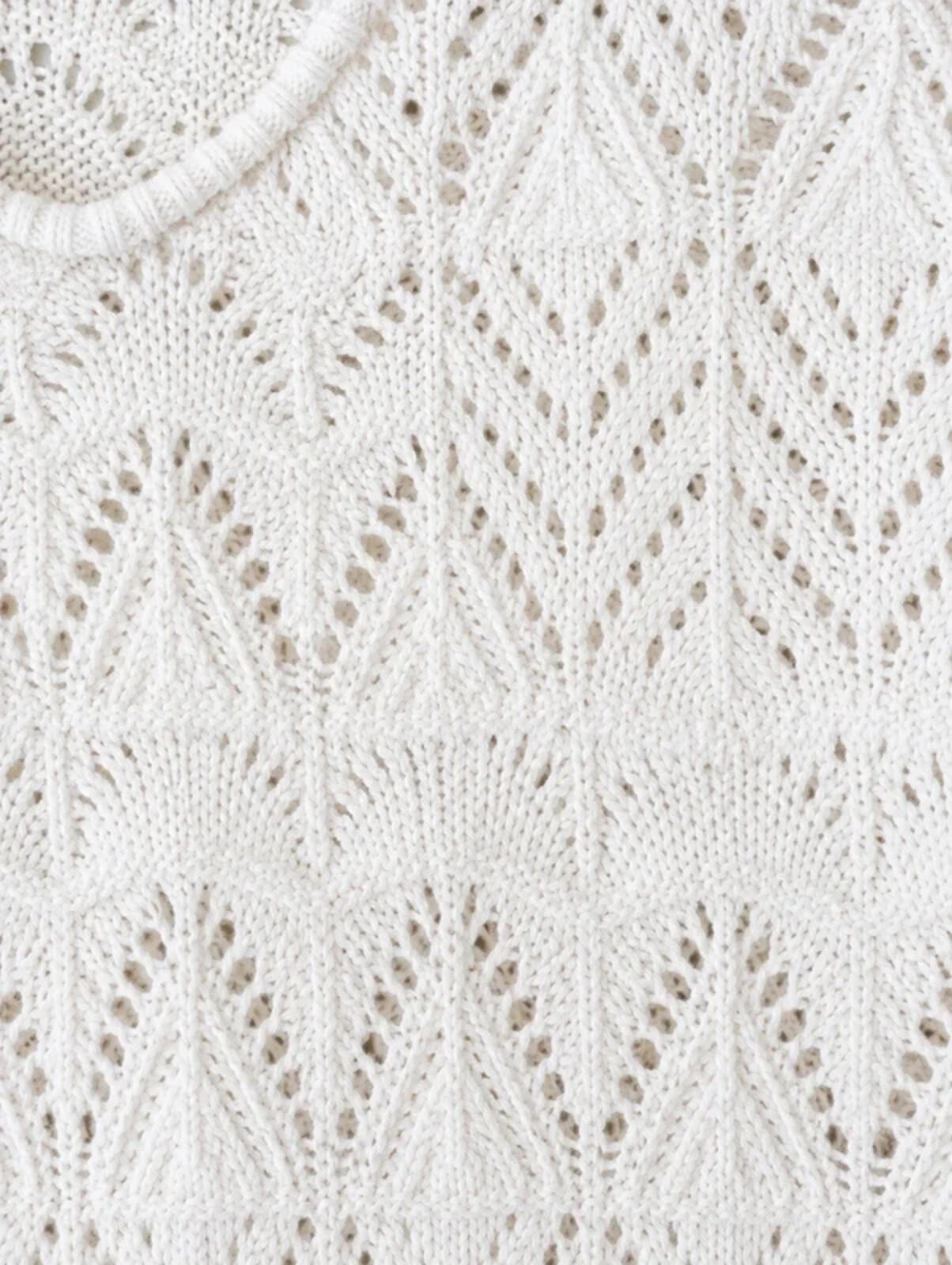 Cream Crochet Knit Top Coquette Boho Pinterest Soft Girl Festival UK 8