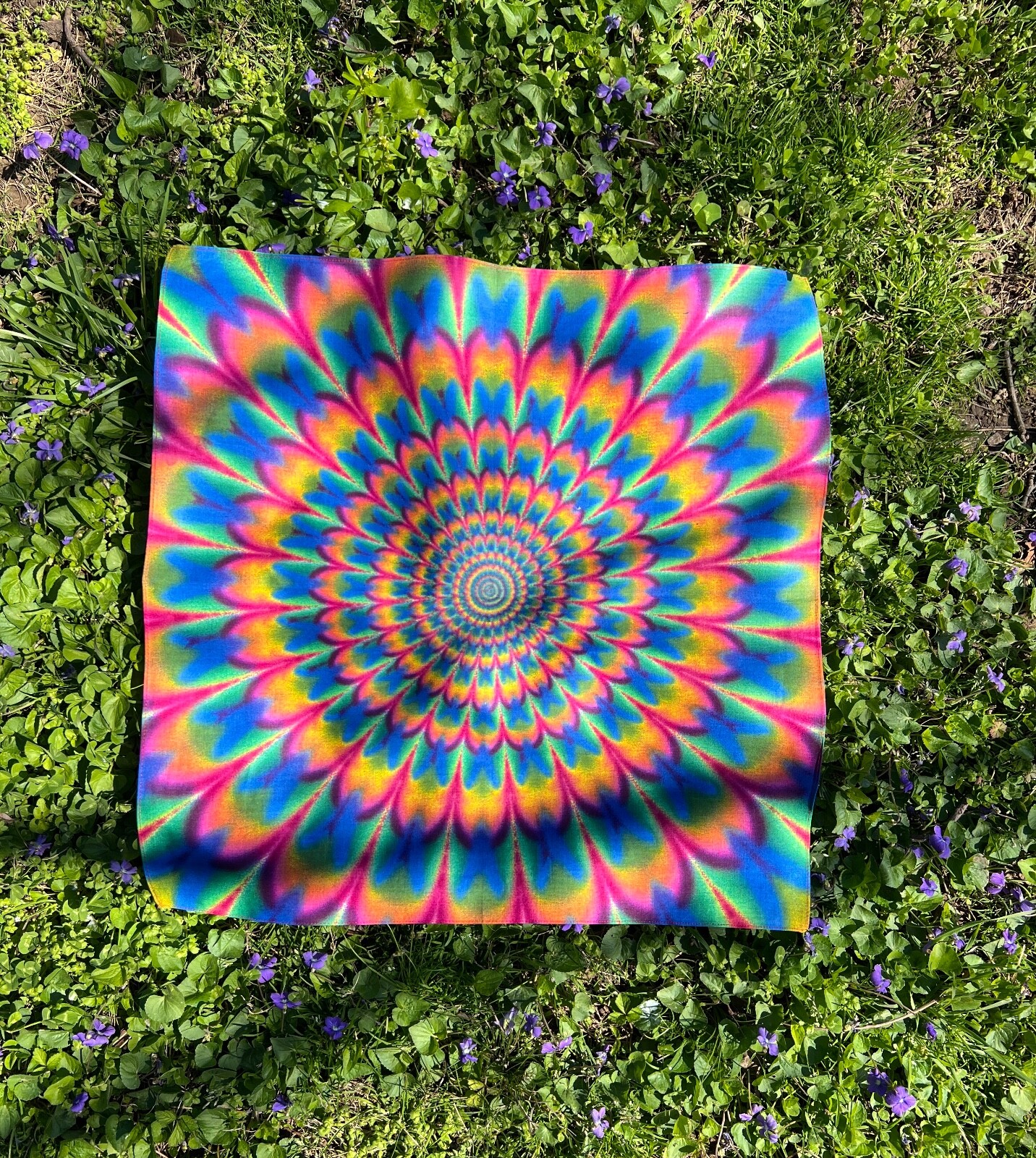 Psychedlic Tie Dye 22×22 Bandanna