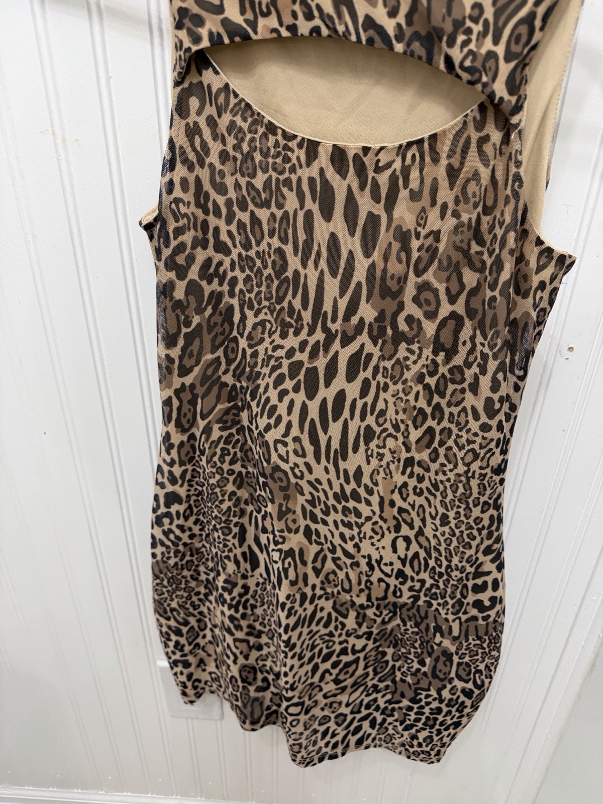 Bar III Women’s S Brown/Black Leopard Animal Print Short Pencil Dress Sleeveless