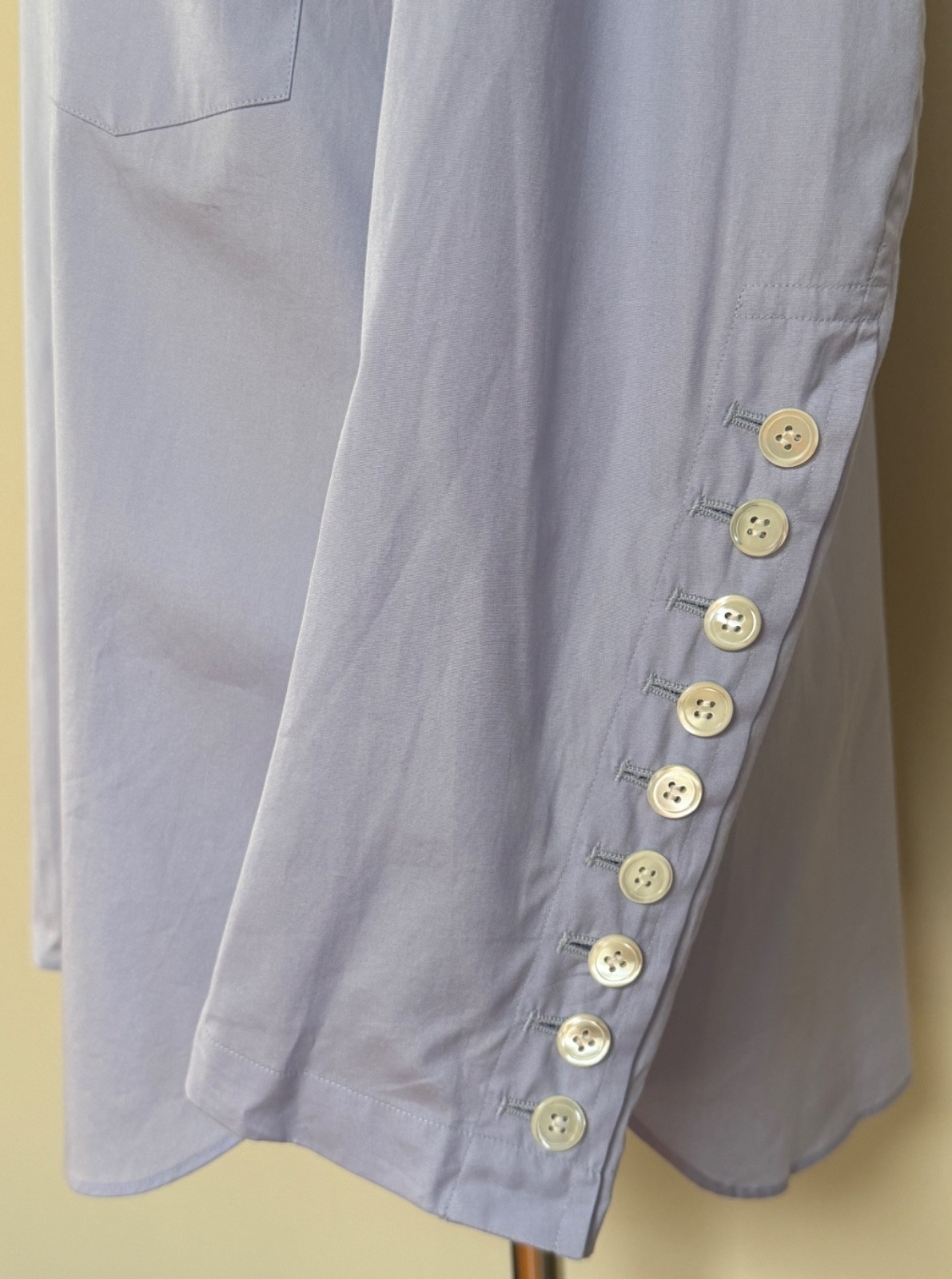 NWT Comme Des Garcons Homme Plus Blue Nine Button Long Sleeve Shirt Sz XS $790