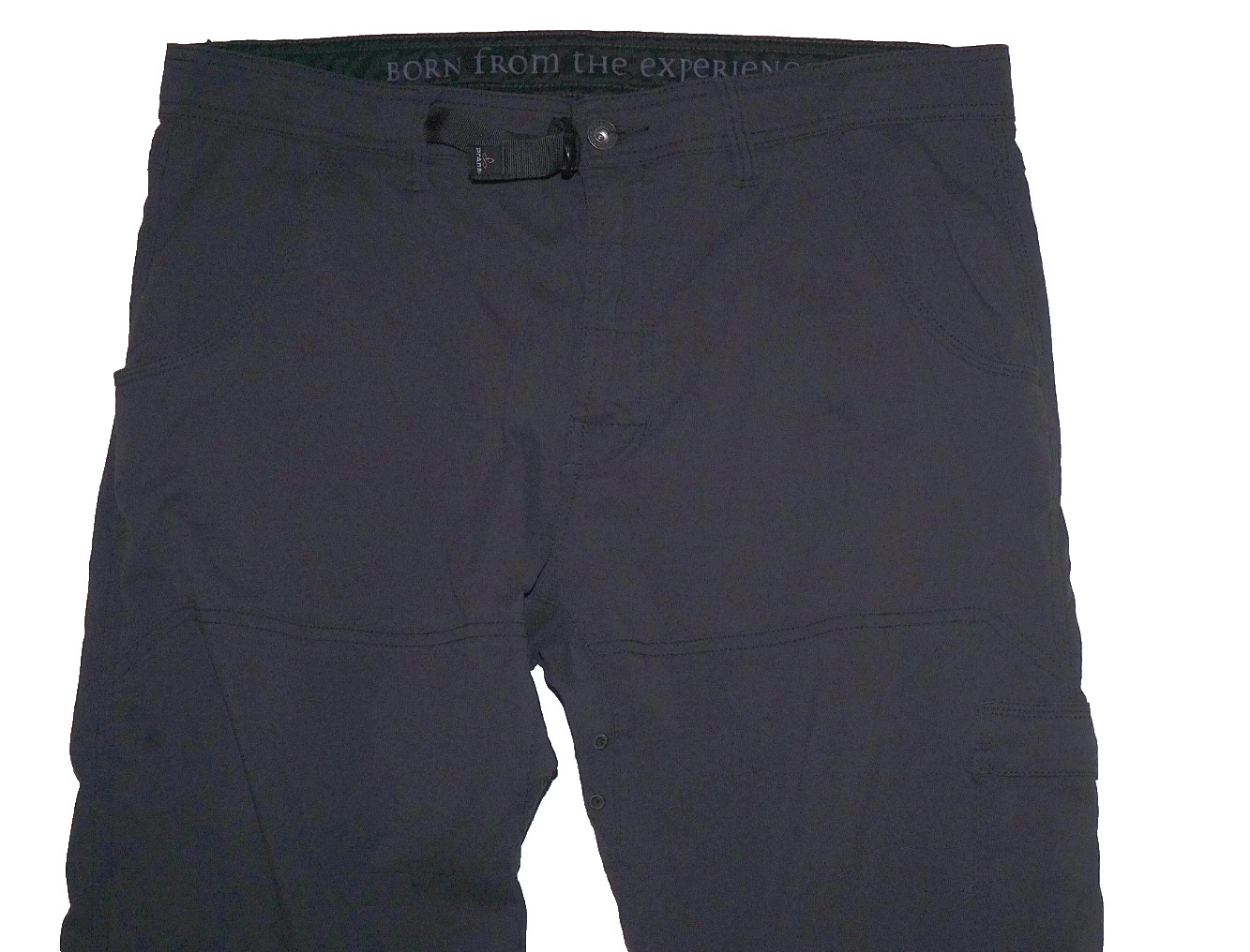Prana Mens ZION Pants Iron Grey Stretch Convertible Roll-Up Size 36 x 32 A+