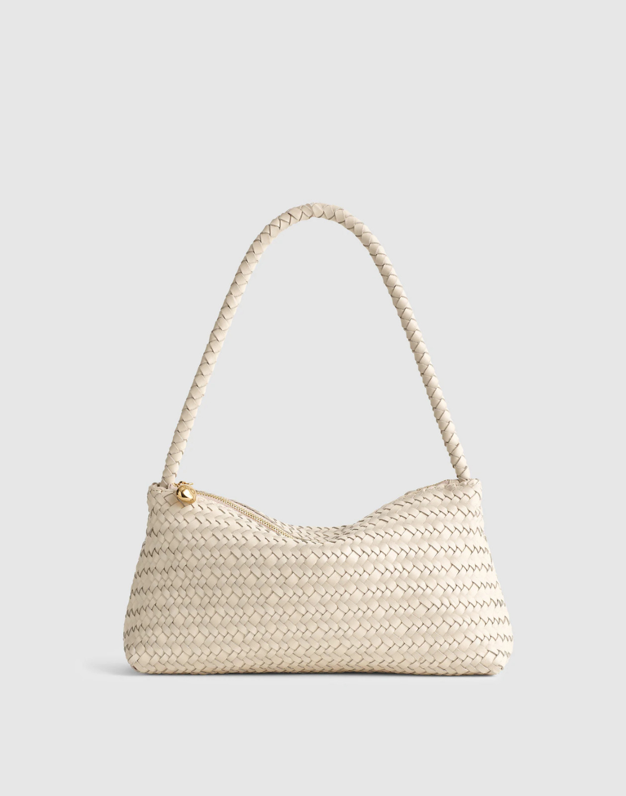 Madewell Signature Woven Mini Zip Shoulder Bag Vintage Muslin Leather OA247