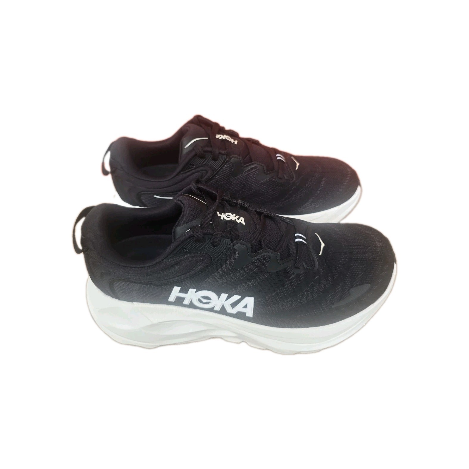 HOKA Gaviota 6 Men’s Running Sneaker Black/White Lace-Up Low Top Size 9D