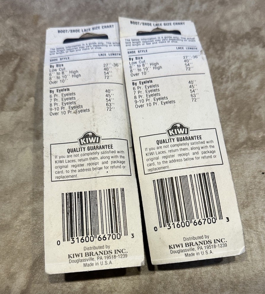 2 Pair KIWI Outdoor Leather Laces 72″ Rawhide 700 ~ Free Shipping
