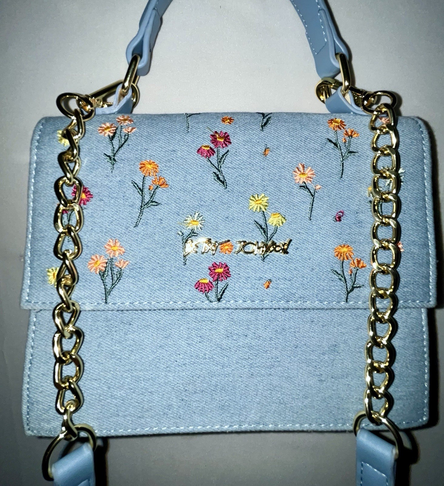 Betsey Johnson Purse Lot Heart Quilted Tote Floral Denim Crossbody 2 Bags