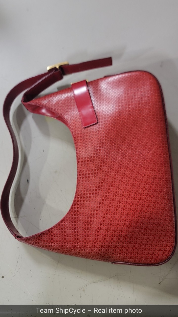 DEFECTIVE Salvatore Ferragamo Gancini Red Leather Shoulder Bag Near Mint G3D