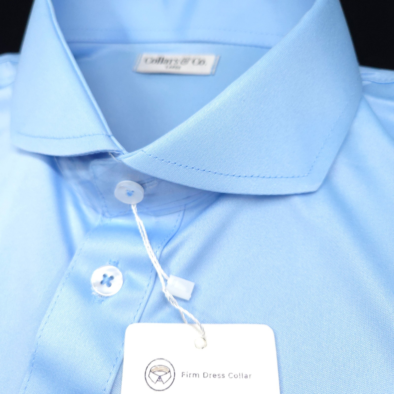 Collars & Co Performance Polo Shirt -L- BLUE LIGHTWEIGHT POLY Dress Collar -GOLF