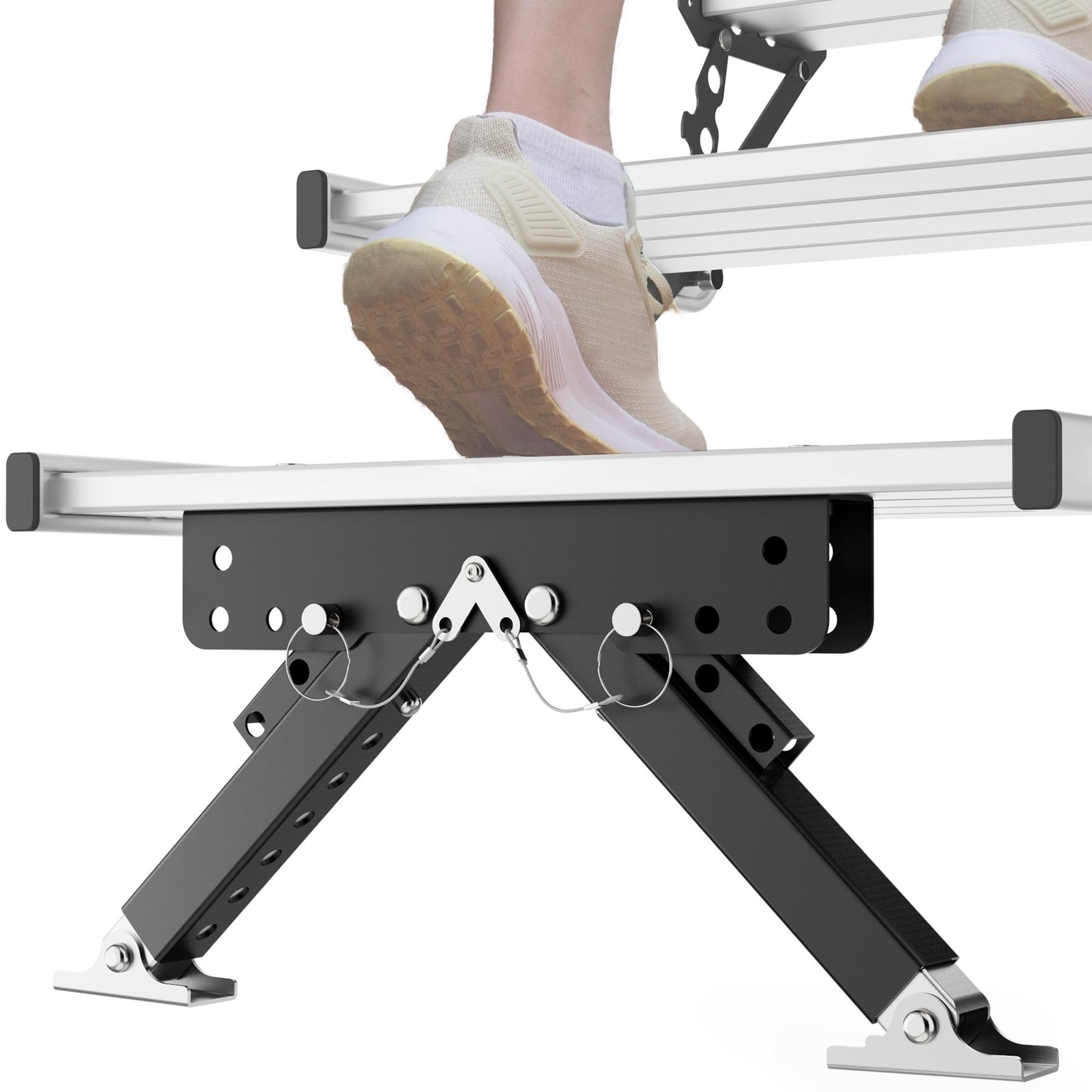 Marudina Adjustable RV Step Stabilizer Kit 2.8-11.4in Black