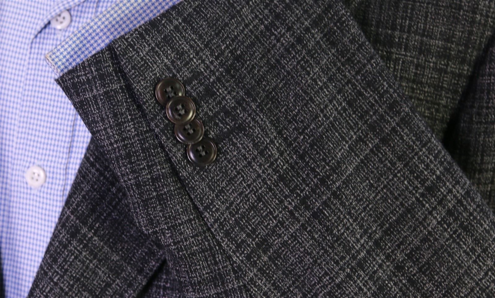 Nat Nast Gray Black Plaid Peak Lapel Patch Pocket Wool Blazer Jacket 42R