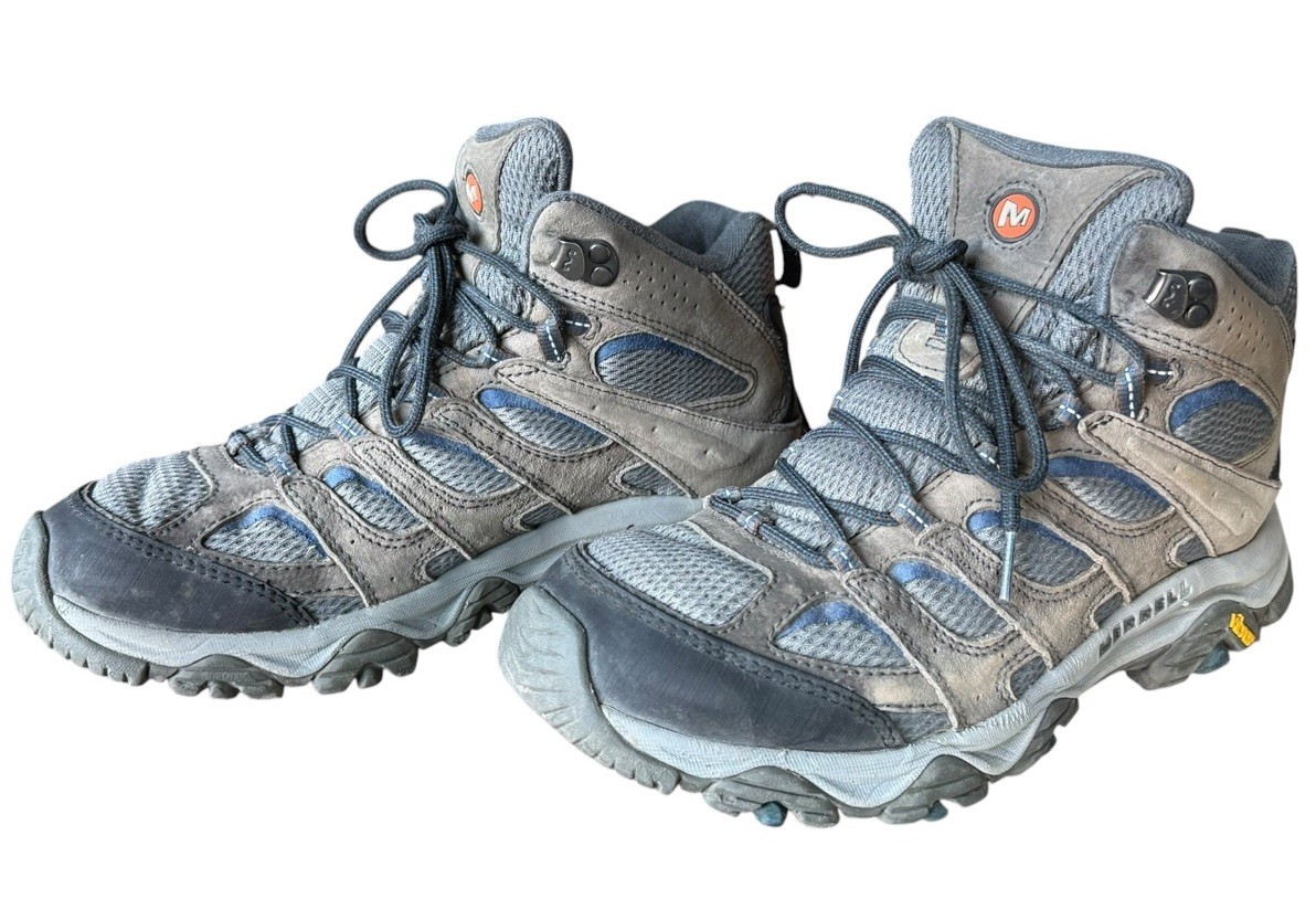 Merrell Moab 3 Mid Granite Grey Blue Men’s 10 Hiking Shoes Boots J035865