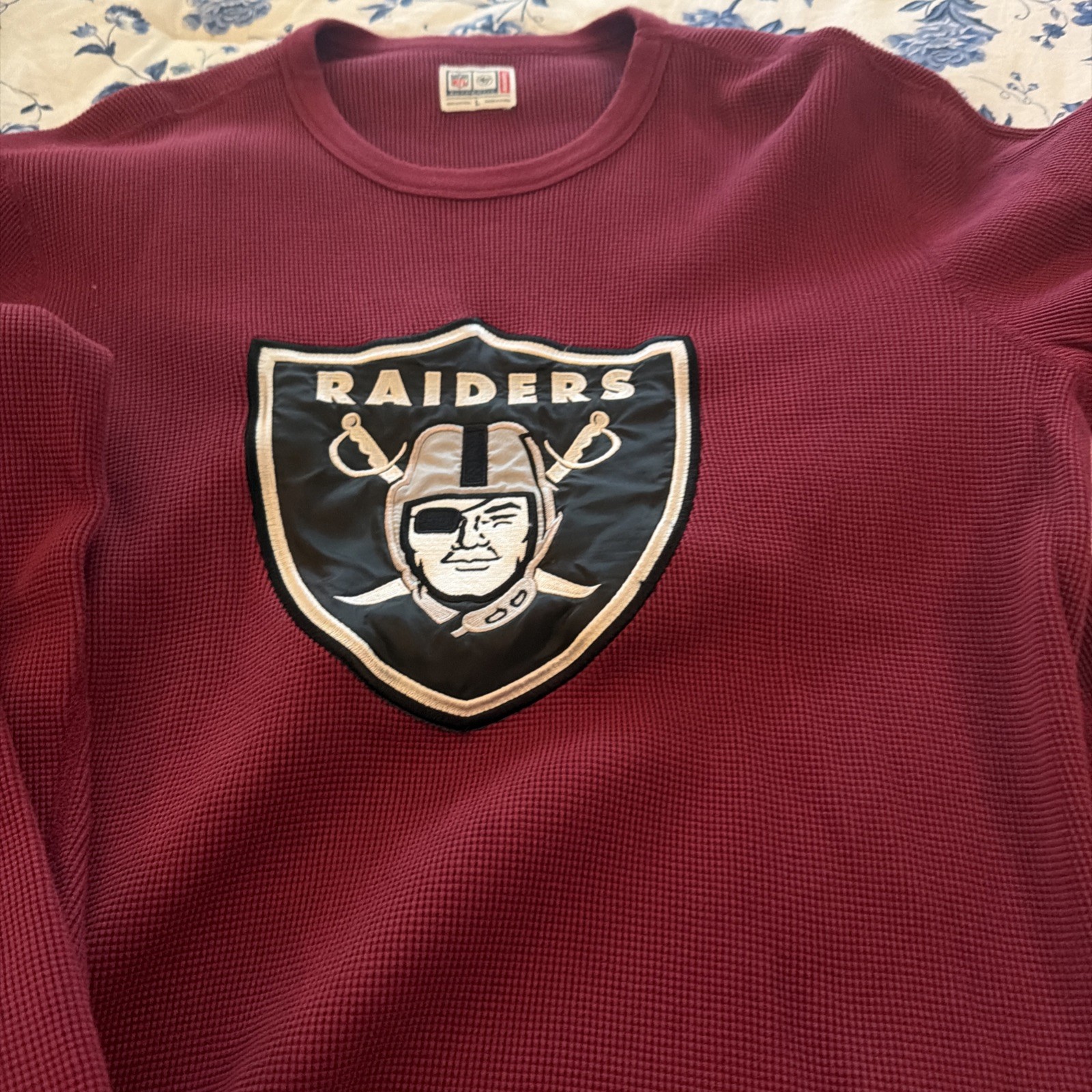 SUPREME X RAIDERS NFL ’47 Brand Maroon Thermal Shirt XL SS19 BRAND NEW