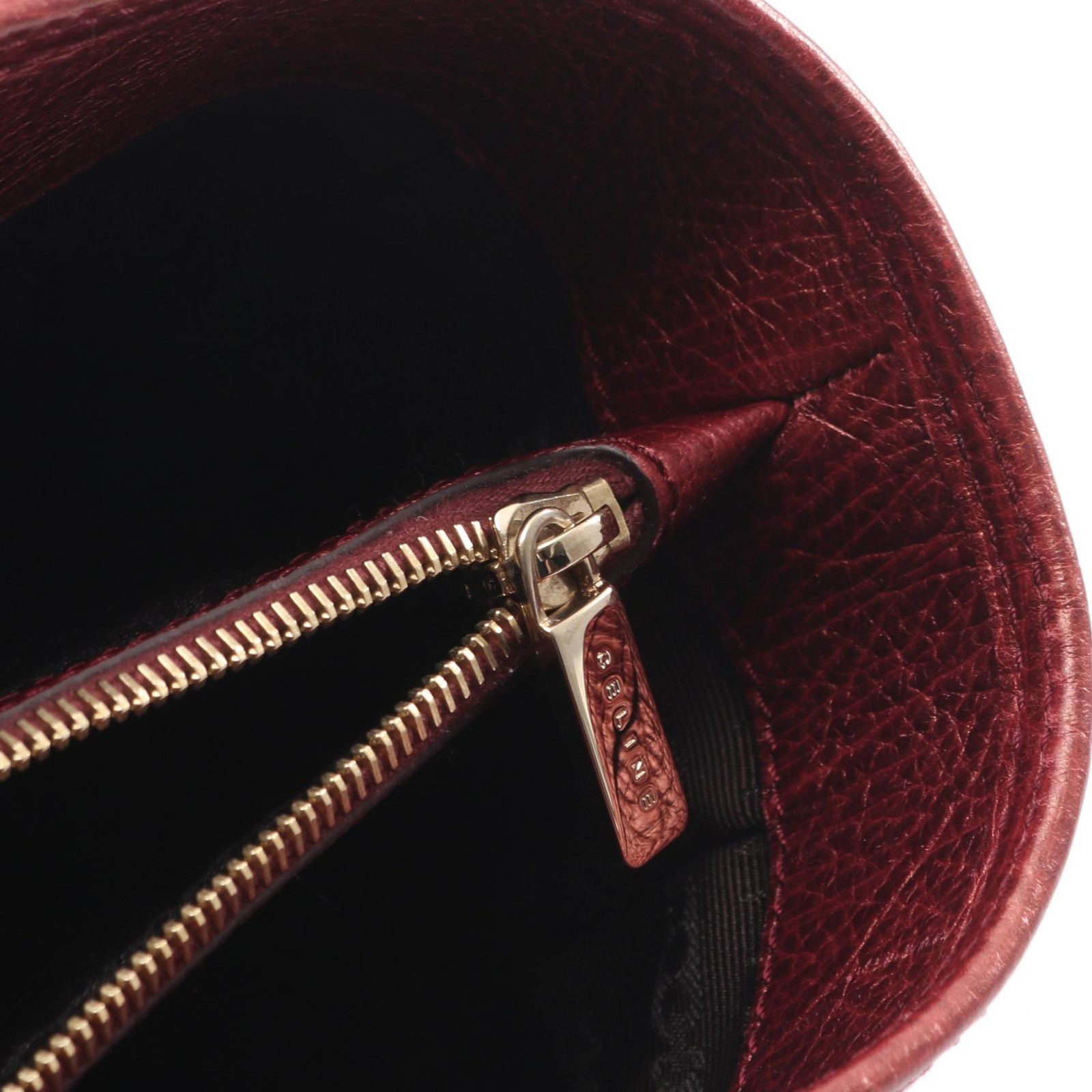 CELINE Boogie Bag Macadam Handbag Bordeaux Canvas Leather Top Handle Tote 99
