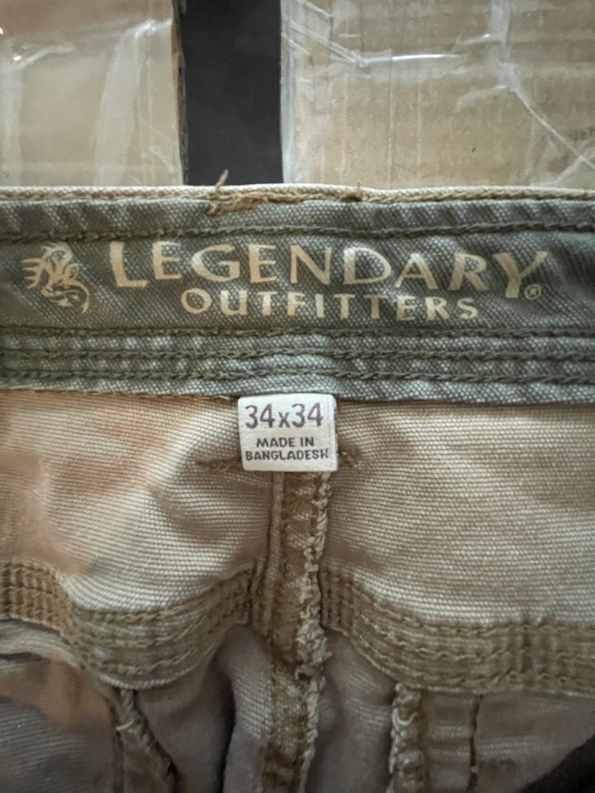 Legendary Outfitters Men’s Beige Canvas Stretch Straight Leg Pants 34W
