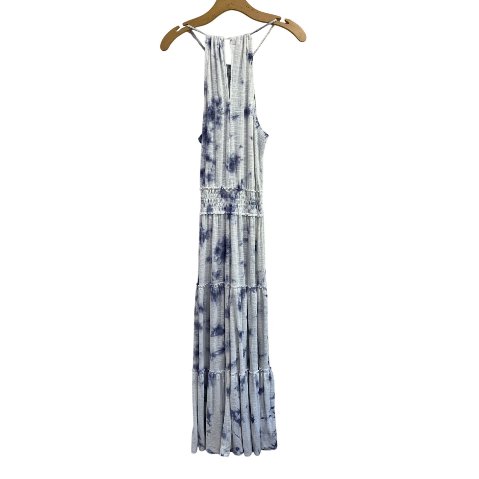 Z Supply Beverly Tie Dye Maxi Dress Blue White Resort Vacation Boho Small