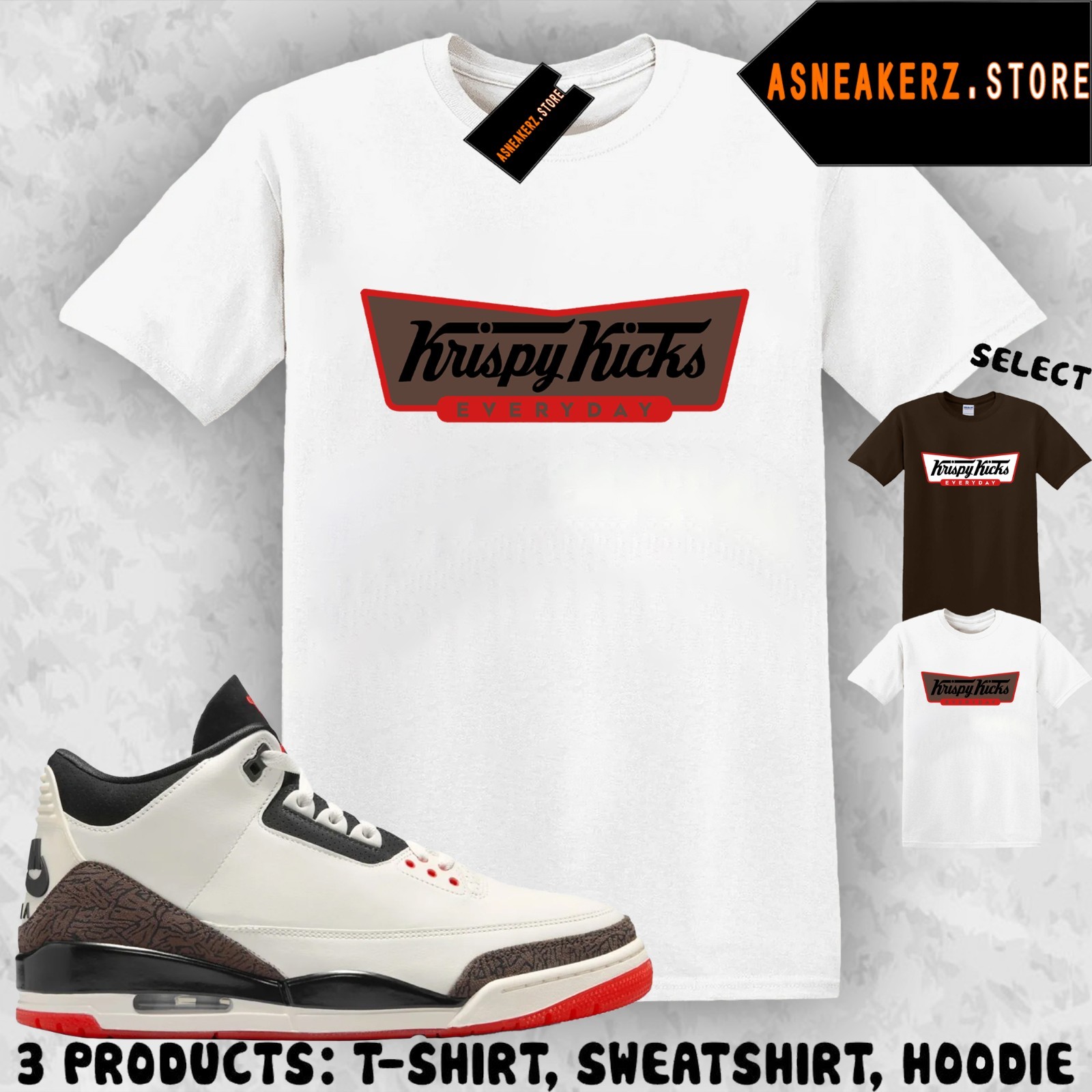 Tee Shirt Matching AJ 3 World’s Best Dad 2026 Match Sneaker Krispy Kicks T-Shirt