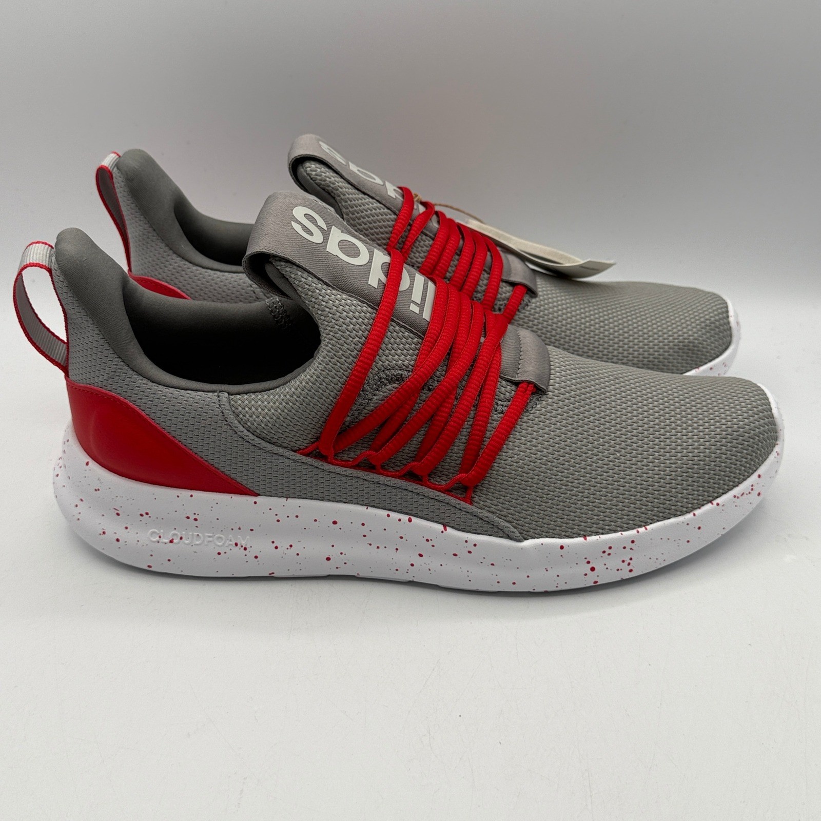 Adidas Lite Racer Adapt 7.0 Shoes Men Size 11 Grey Red Speckled Slip On JR0548