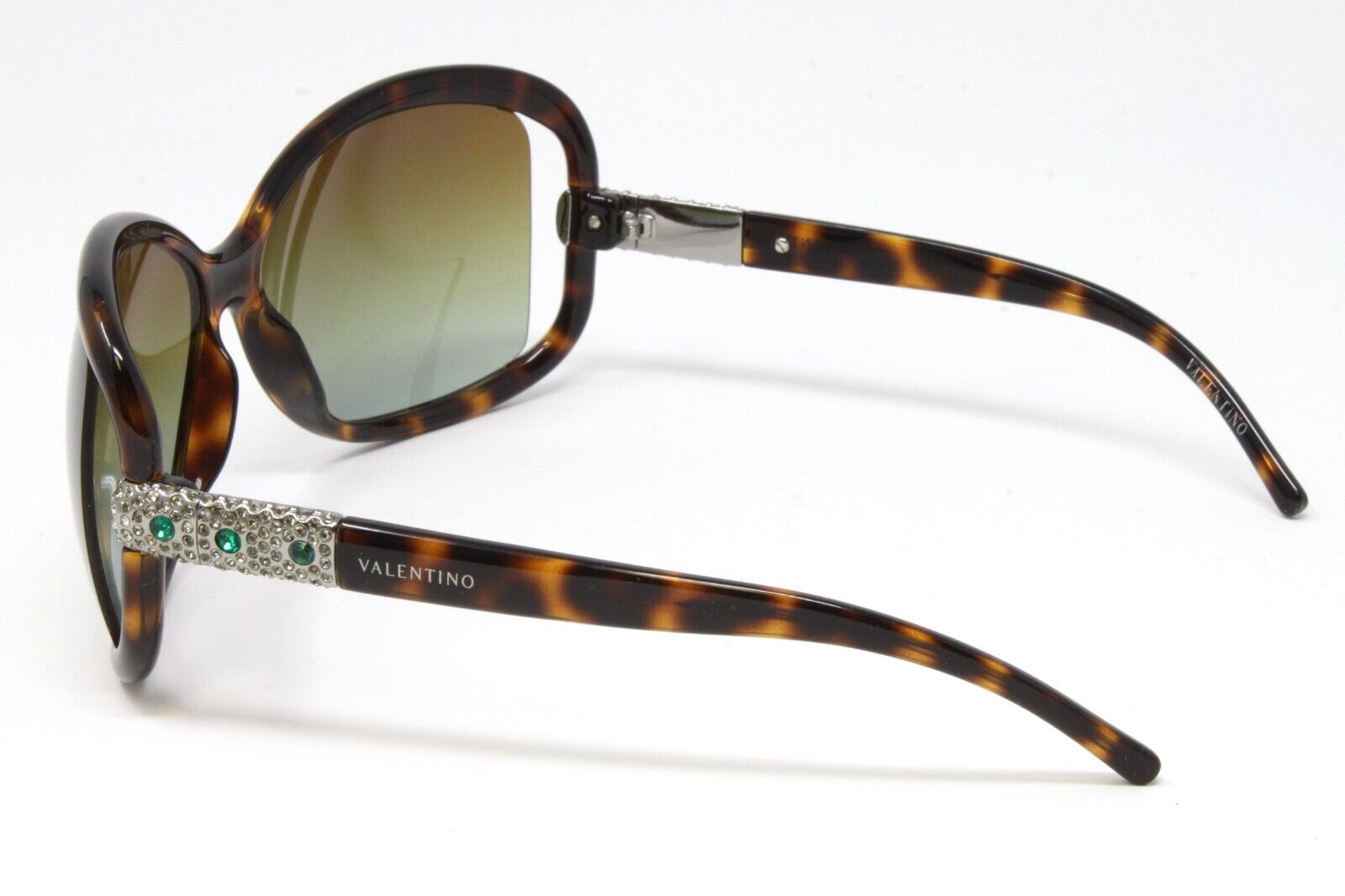 Valentino Sunglasses Women’s Plastic w/ Stones Havana 62mm Brown Lens 5559S-V088