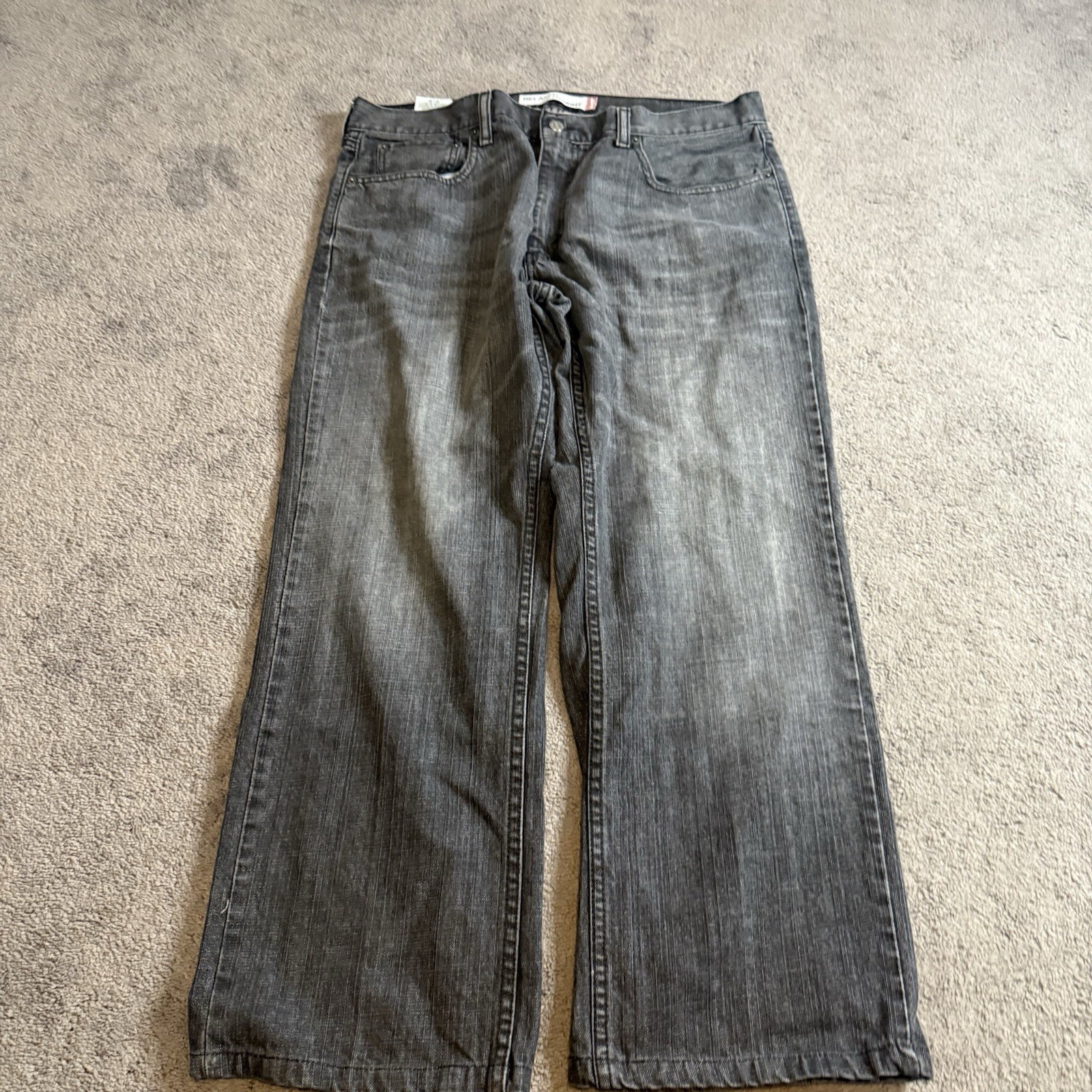 Levi’s 559 Relaxed Straight Charcoal Gray Jeans Men’s Meas. 36×28(tag36x30)