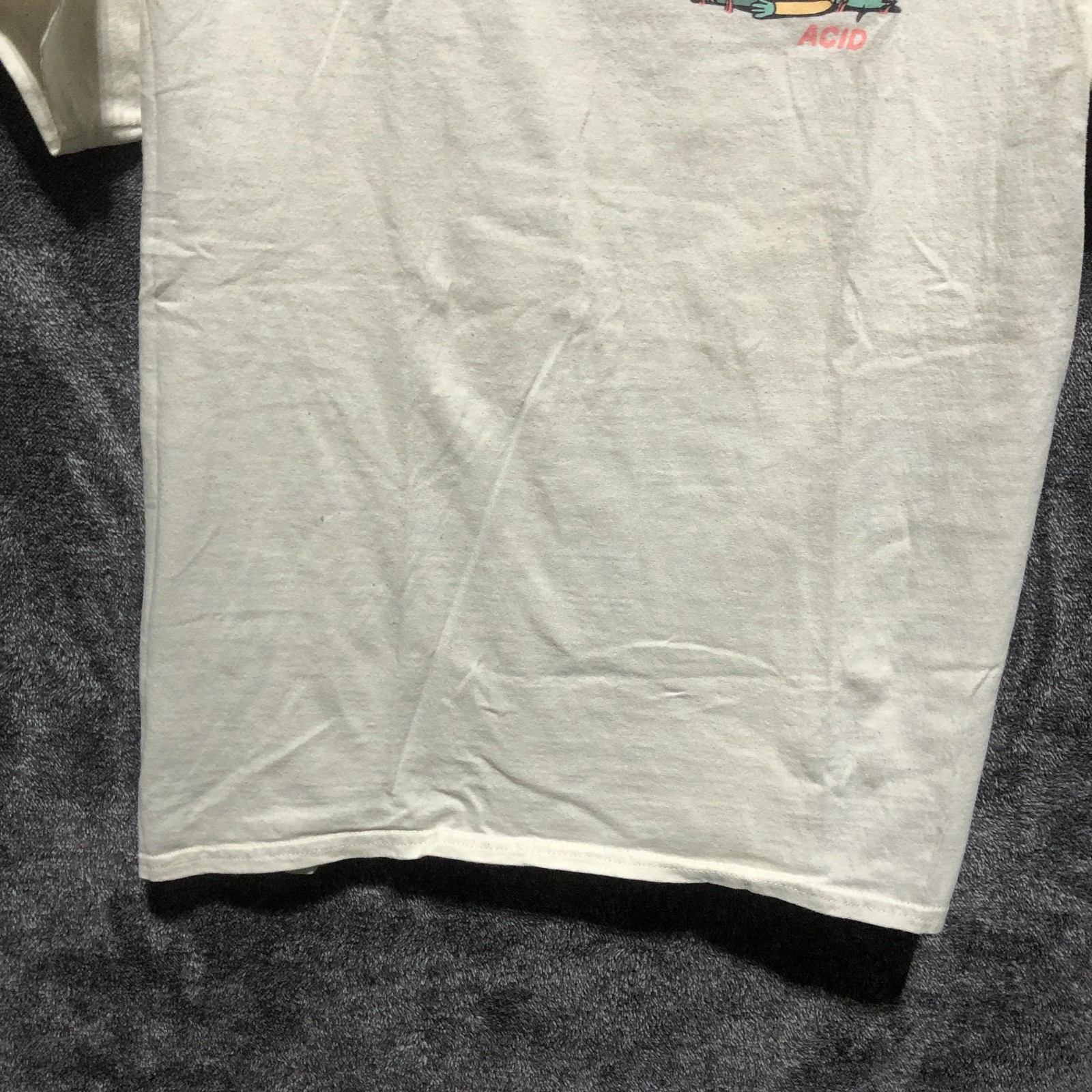 Killer Acid Shirt Mens M White Graphic Tee Tagless Crew Neck Cartoon Print