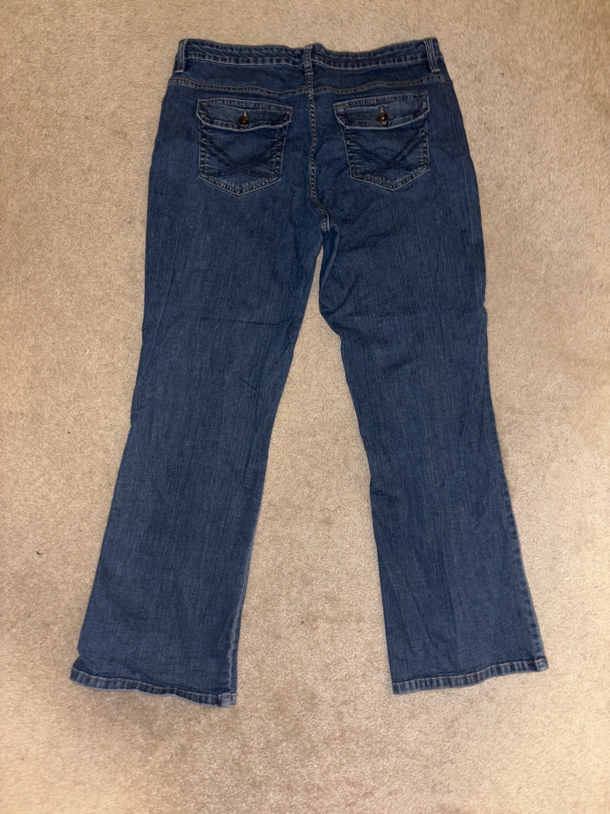 Lee Women’s Dark Wash Blue Denim Bootcut Jeans Size 18 Low Rise 5-Pocket