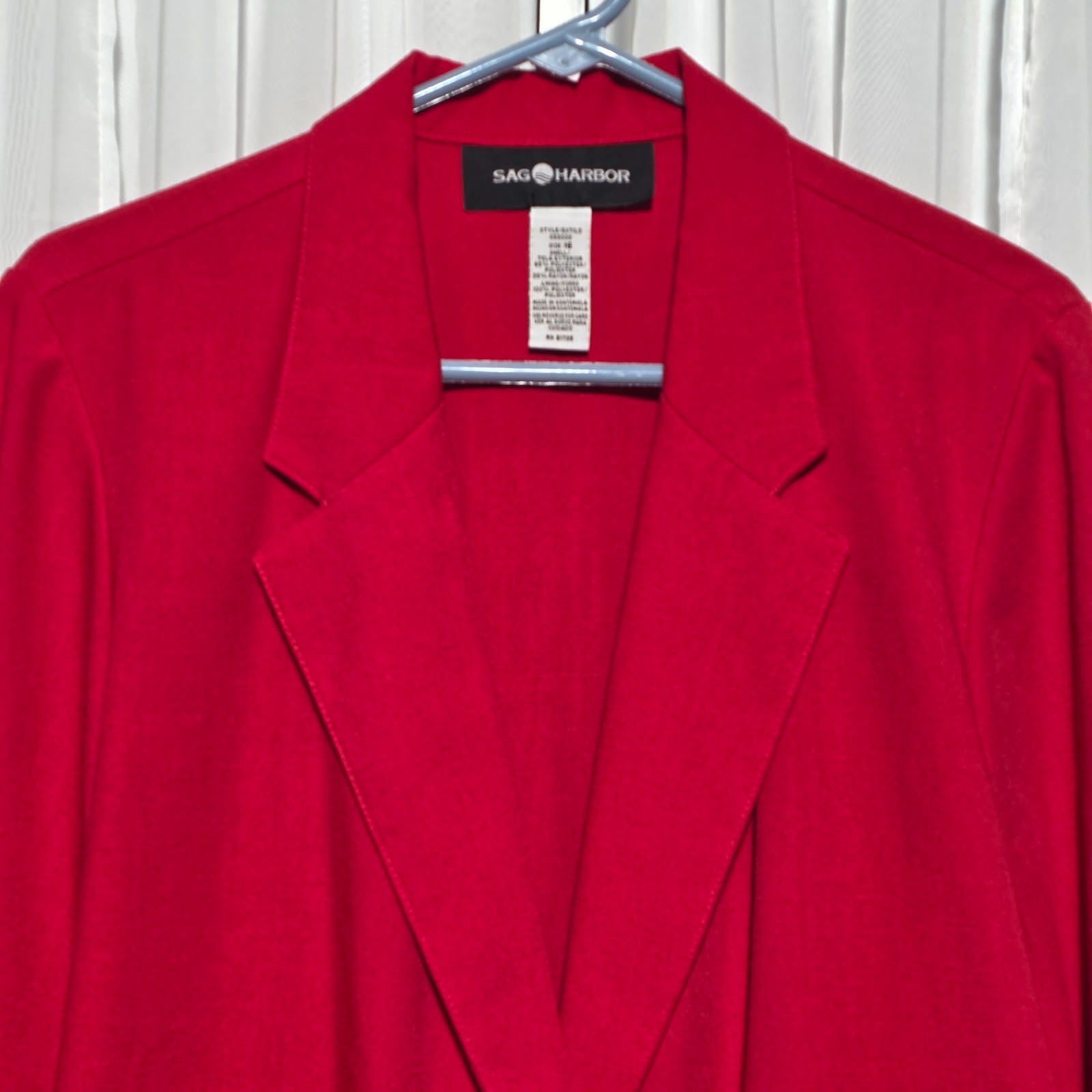 SAG HARBOR Red Single Button Blazer Jacket 16 Plus Size Professional Office Care