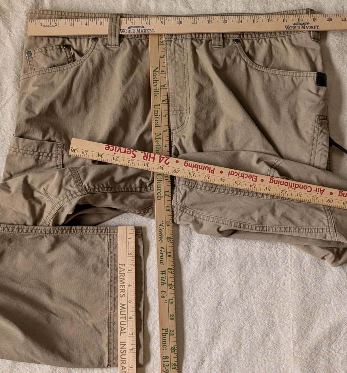 LL Bean 288083 Riverton Men’s Rugged GORP Hiking Pants Cargo Cotton Nylon 38×30