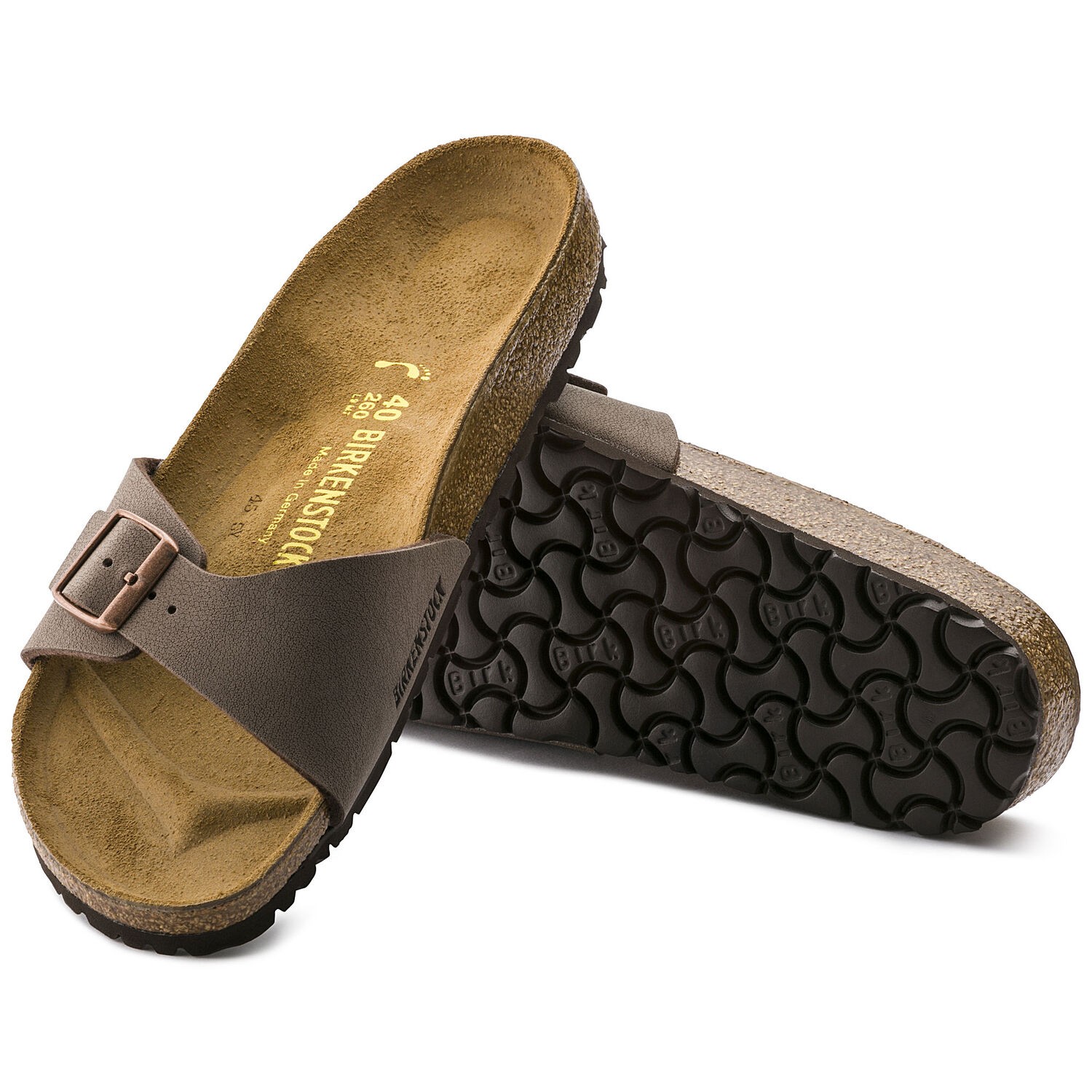 BIRKENSTOCK MADRID UNISEX SANDALS MOCHA BROWN MEDIUM/NARROW WIDTH MOCCA