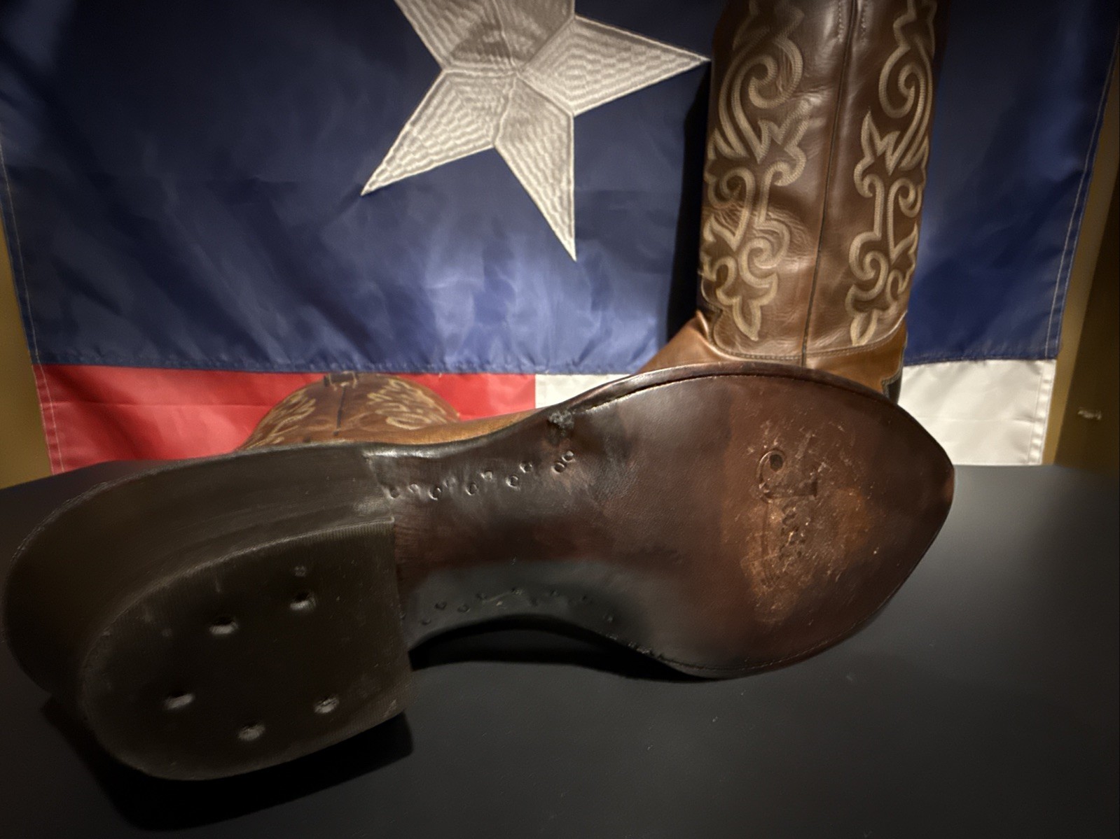 Justin Wing-Tip Western Cowboy Boots Lizard & Cowhide men’s Sz 11.5-B