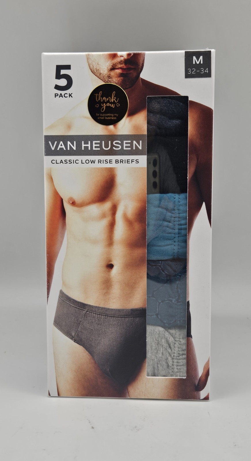 5 Pk VAN HEUSEN Underwear Classic Cotton Low Rise Briefs Men’s S M L XL Assorted