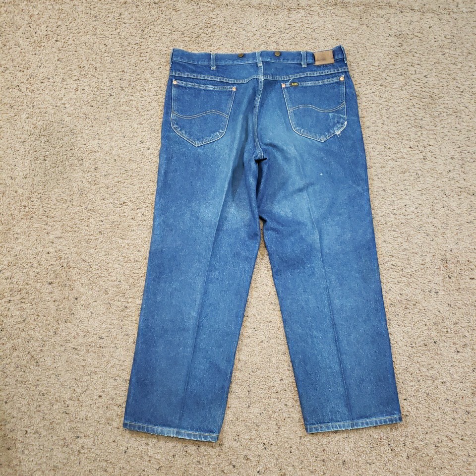 Vintage 80s Distressed LEE Logger Jeans Mens 42X30 (Real 40×30) -Made In USA