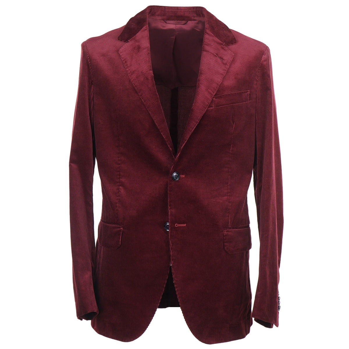 Brett Johnson Cherry Burgundy Velvet Corduroy Cotton Sport Coat 44R (Eu 54) New