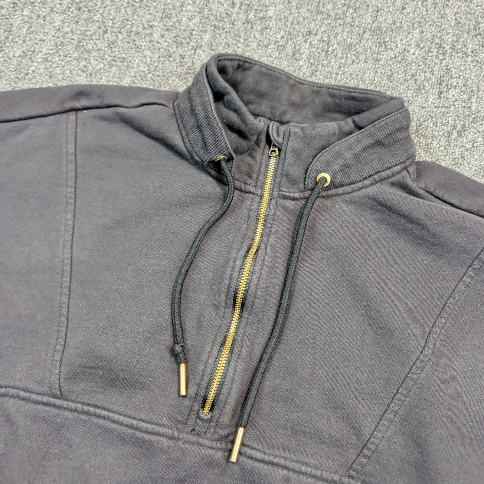 Avia Modern Quarter Zip Pullover L 12-14 Black Paneled Boxy Athleisure Gorpcore