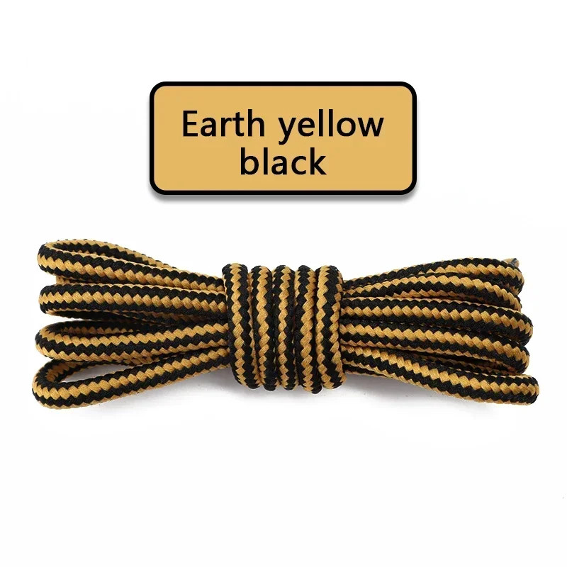 1 Pair Round Cotton Shoe Laces Striped Double Color Shoelaces Outdoor Boots and