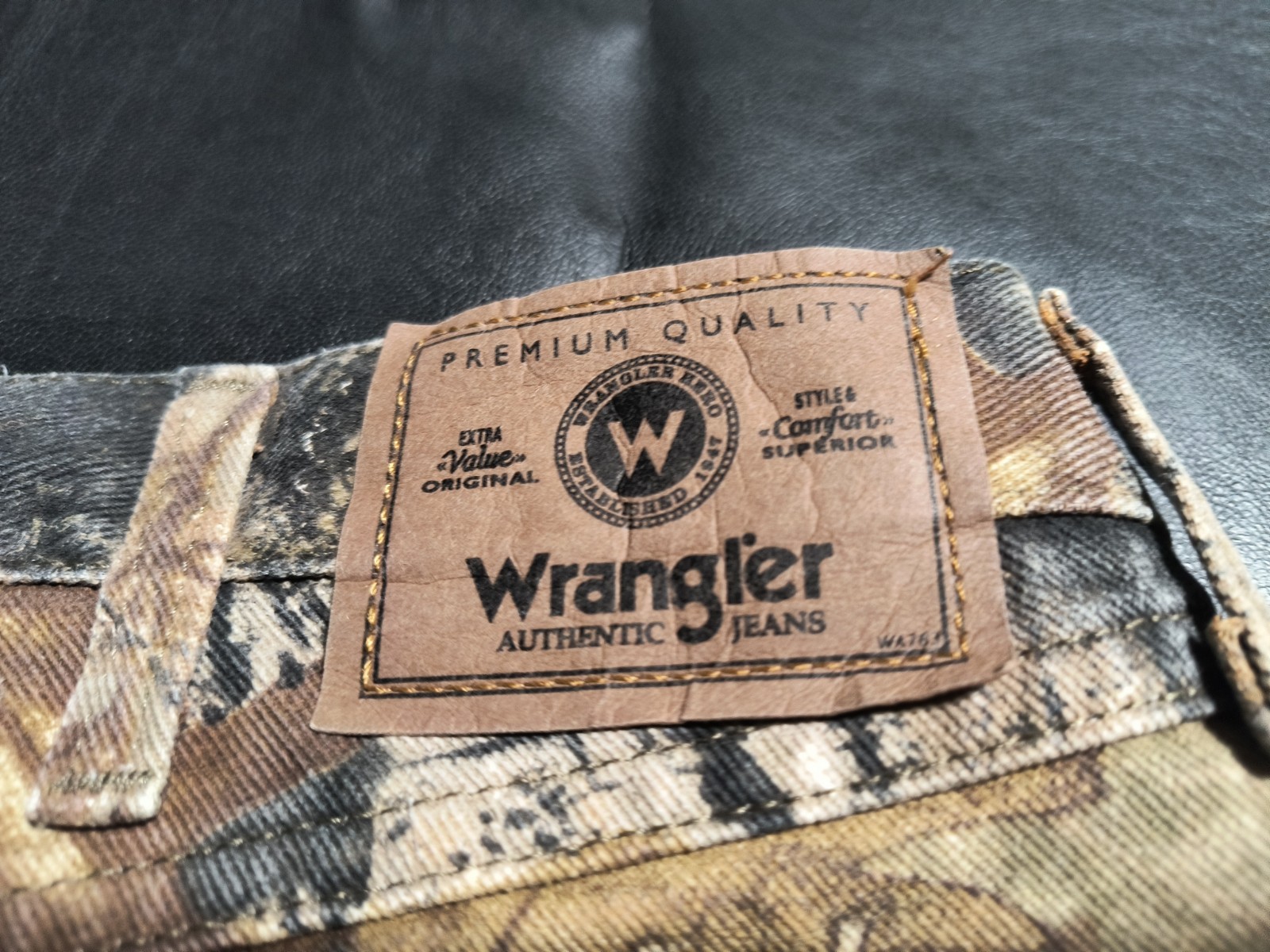 Wrangler Mens Camo Pants Real Tree Double Knee Hunting Fishing VTG 38×32