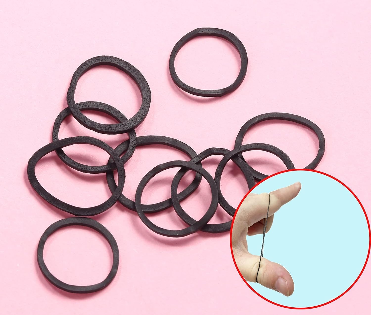 black Elastic Hair Bands，BEBEEPOO 500pcs Mini Rubber Bands