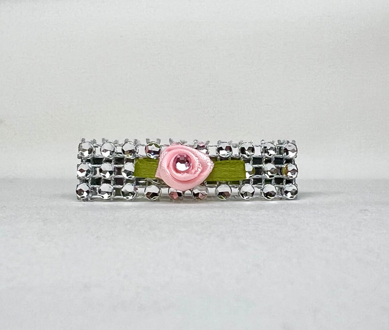 Rhinestone and Rose Bling Hair Clip