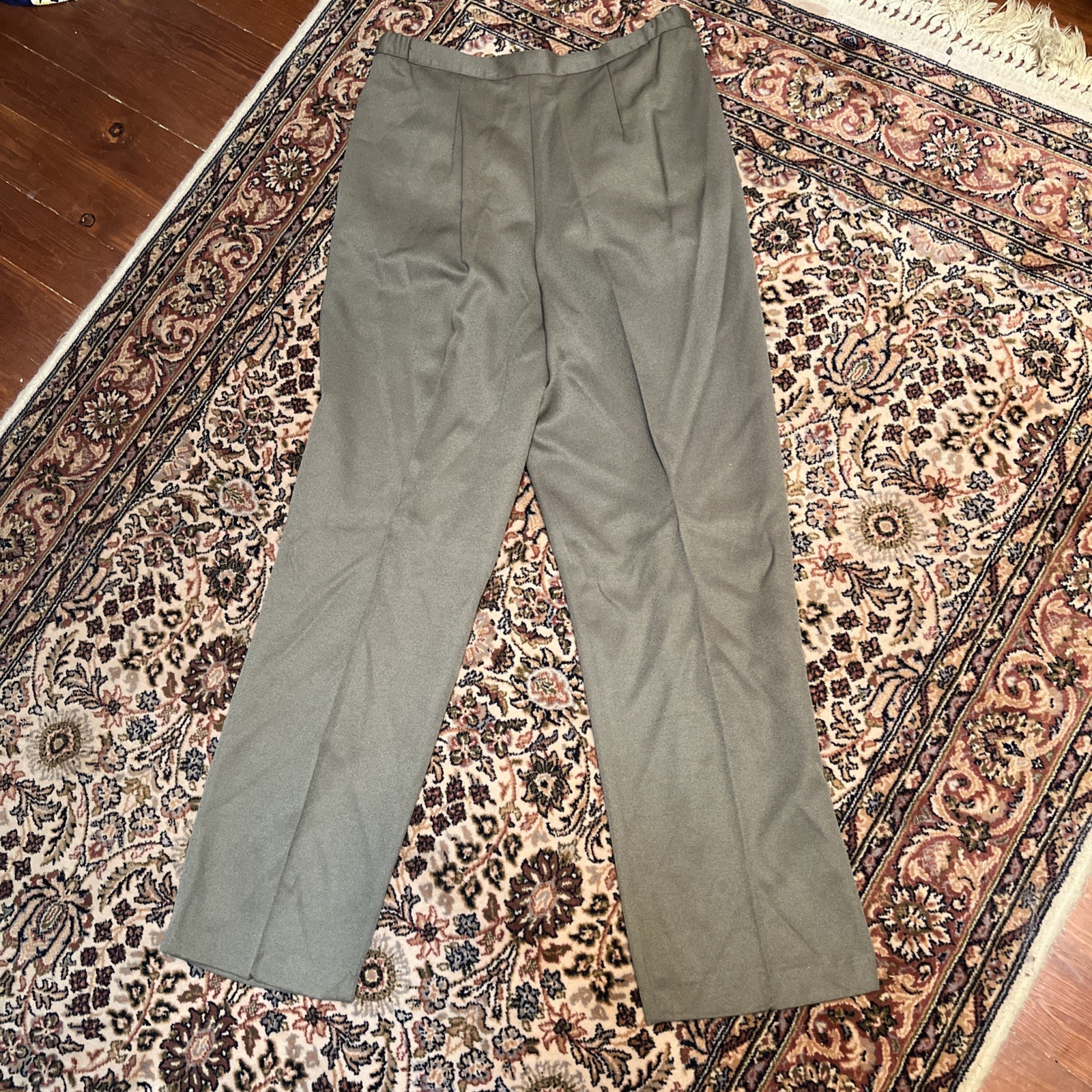 Khaki Pants Size 10 Waist 31; Hip 44;Rise 15; inseam 29.5;Polyester/ Rayon ￼￼ ￼￼