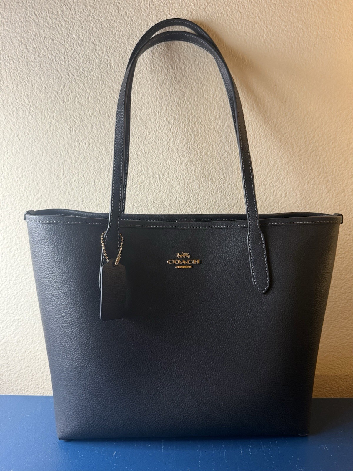 Coach Black Medium City Tote Bag w/ Gold Hardware, Magnetic Closure