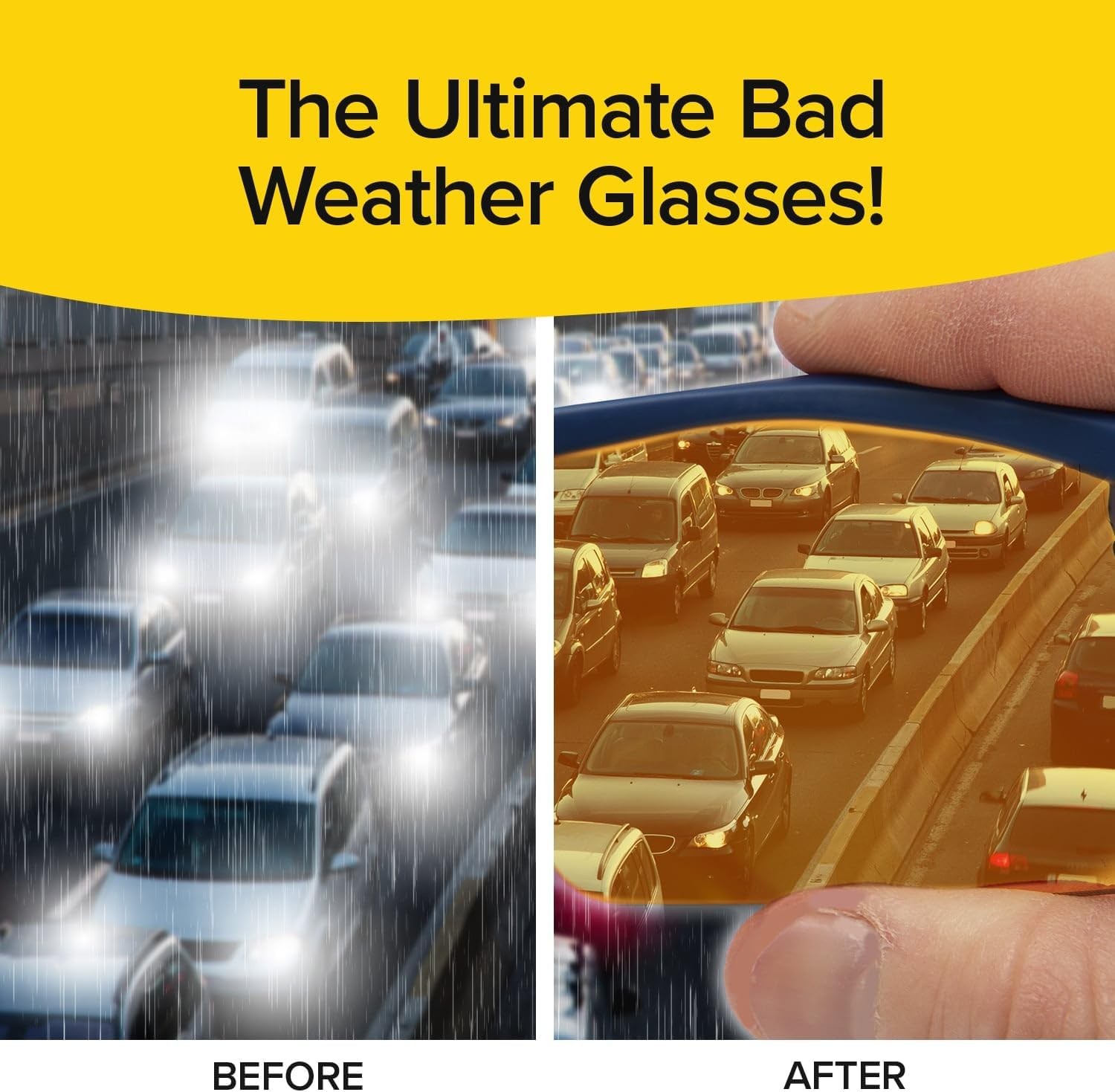 BattleVision Storm Wrap Around Glare-Reduction Glasses, As Seen on TV, Fits
