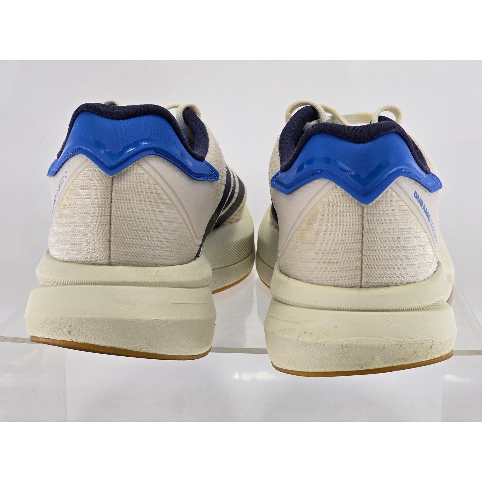Adidas Duramo Speed 2 Running Shoes Mens 9.5 White Blue JP9223 – Excellent