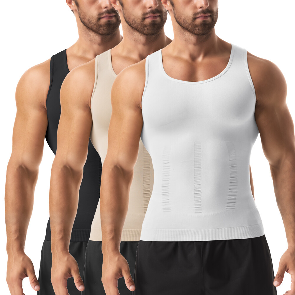Camiseta de Compresión para Hombre Fajas Abdominal Reductora Deportivo Tank Tops