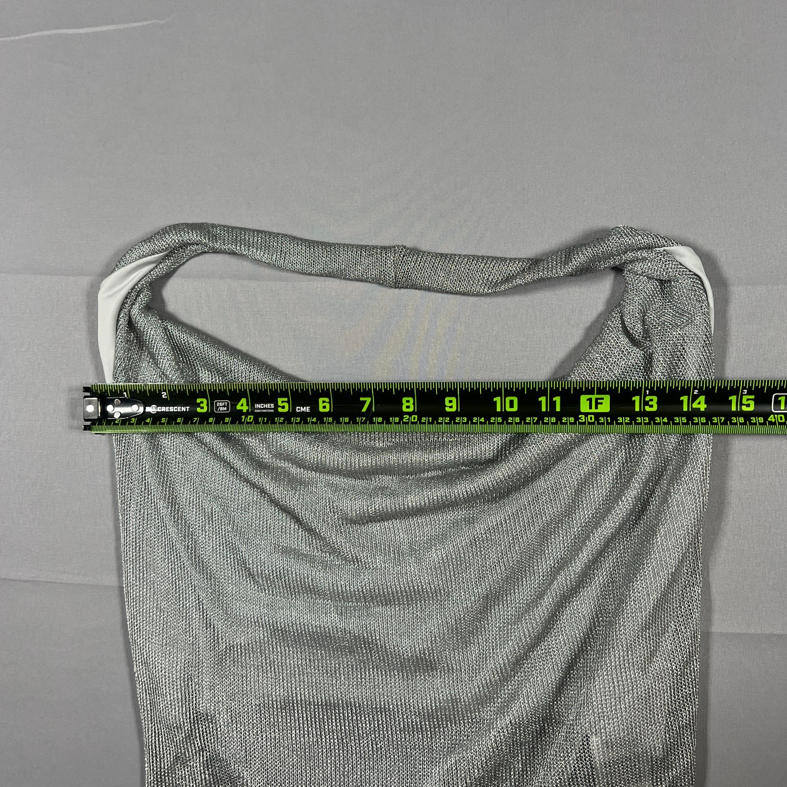 Urban Outfitters Thea Chainmail Mesh Halter Top Womens Large Silver Cowl Neck