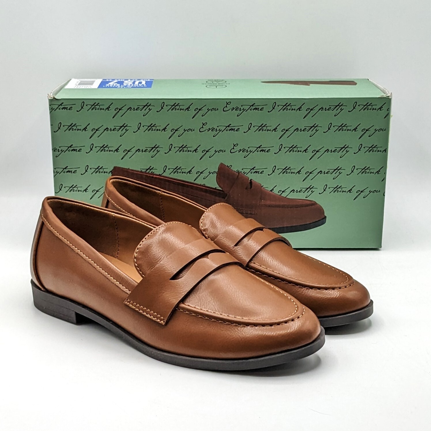 Kensie “Gitty” Women’s Slip-On Penny Loafer w/Padded Footbed (Cognac) – NEW